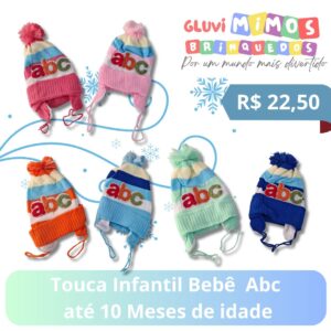 Touca Infantil Bebê  Abc  até 10 Meses de idade