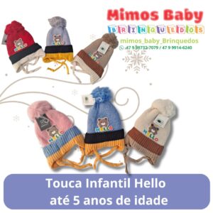 Touca Infantil Hello   até 5 anos de idade
