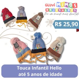 Touca Infantil Hello   até 5 anos de idade