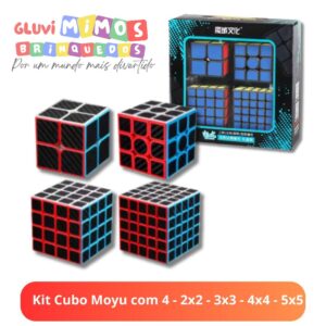 Kit Cubo Moyu com 4 - 2x2 - 3x3 - 4x4 - 5x5