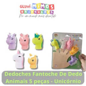 Dedoches Fantoche De Dedo Animais 5 peças - Unicórnio