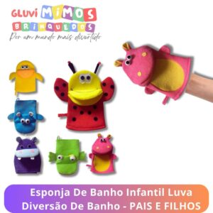 Esponja De Banho Infantil Luva Diversão De Banho - PAIS E FILHOS