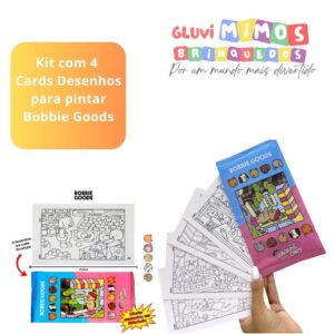 Kit com 4  Cards Desenhos para pintar Bobbie Goods
