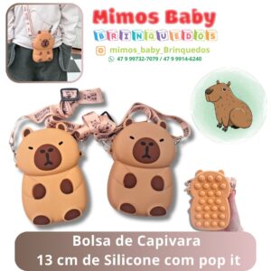 Bolsa de Capivara  13 cm de Silicone com pop it