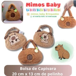 Bolsa de Capivara 20 cm x 13 cm de pelinho