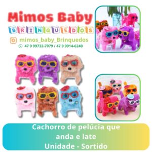 Cachorro de pelúcia que anda e late  Unidade - Sortido