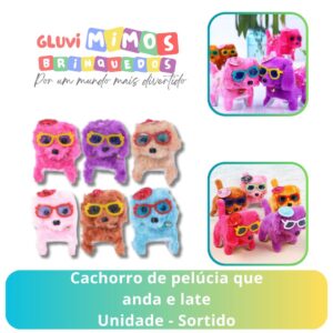 Cachorro de pelúcia que anda e late  Unidade - Sortido