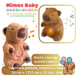 Capivara pelúcia, respira e ronca  24 cm x 1721 cm x 12 cm - Und