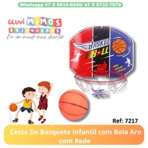 Cesta De Basquete Infantil com Bola Aro com Rede