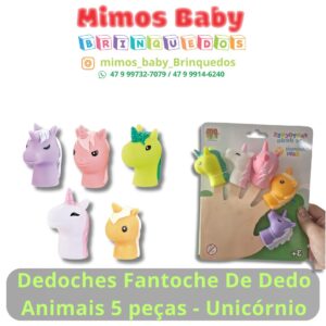 Dedoches Fantoche De Dedo Animais 5 peças - Unicórnio