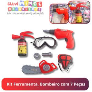 Kit Ferramenta, Bombeiro com 7 Peças