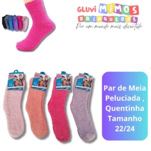 Par de Meia  Peluciada , Quentinha Tamanho 22/24
