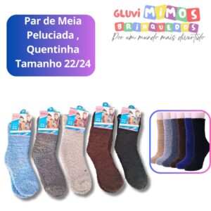 Par de Meia  Peluciada , Quentinha Tamanho 22/24