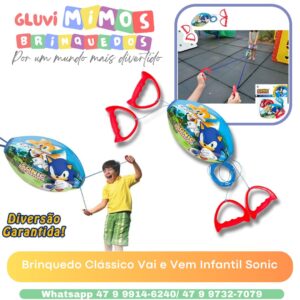 Brinquedo Clássico Vai e Vem Infantil Sonic