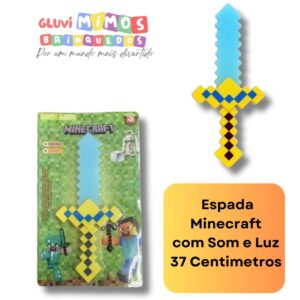 Espada Minec  com Som e Luz  37 Centimetros