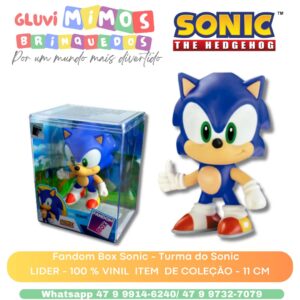 Fandom Box Sonic - Turma do Sonic    LIDER - 100 % VINIL  ITEM  DE COLEÇÃO - 11 CM
