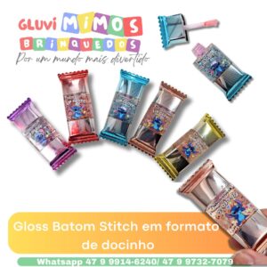 Gloss Batom personagem em formato  de docinho bala