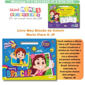 Livro Meu Blocão de Colorir Maria Clara & JP