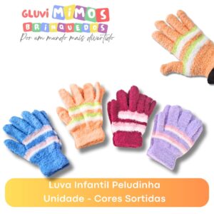 Luva Infantil Peludinha Unidade - Cores Sortidas