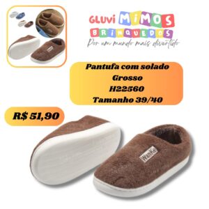 Pantufa com solado Grosso H22560  Tamanho 39/40