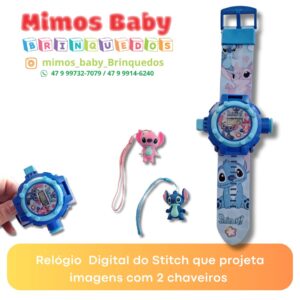 Relógio  Digital que projeta imagens com 2 chaveiros