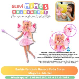 Barbie Fantasía Boneca Fada Cores Mágicas - Mattel