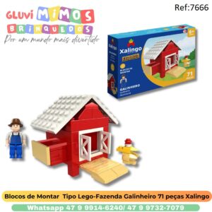 Blocos de Montar  Tipo Lego-Fazenda Galinheiro 71 peças Xalingo
