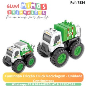 Caminhão Fricção Truck Reciclagem - Unidade Centimetros