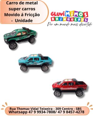 Carro de metal super carros Movido á Fricção  -  Unidade