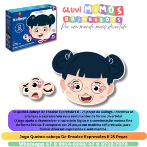 Jogo Quebra-cabeça De Encaixe Expressões Ii 25 Peças