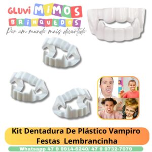 Kit Dentadura De Plástico Vampiro  Festas  Lembrancinha