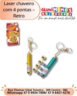 Laser chaveiro com 4 pontas – Retro