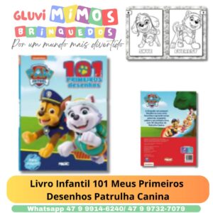 Livro Infantil 101 Meus Primeiros  Desenhos Patrulha Canina