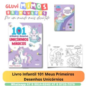 Livro Infantil 101 Meus Primeiros  Desenhos Unicórnios
