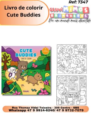 Livro tipo Bobbie Goods de colorir - Cute Buddies