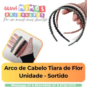 Arco de Cabelo Tiara de Flor Unidade - Sortido