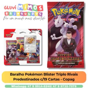 Baralho Pokémon Blister Triplo Rivais Predestinados c/19 Cartas - Copag