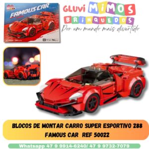 Blocos de Montar Carro Super Esportivo 288  Famous Car  Ref 50022