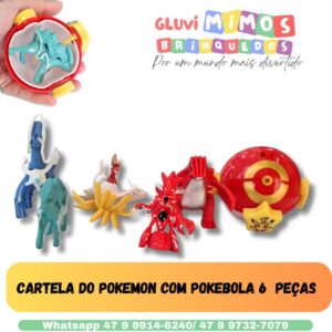 Cartela do pokemon com pokebola 6  Peças