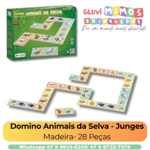 Domino Animais da Selva - Junges Madeira- 28 Peças