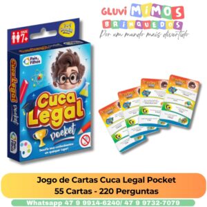 Jogo de Cartas Cuca Legal Pocket 55 Cartas - 220 Perguntas