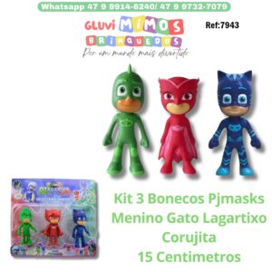 Cartela com 3 Bonecos de Personagem