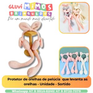 Protetor de orelhas de pelúcia  que levanta as orelhas - Unidade - Sortido