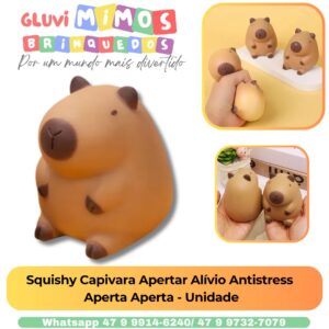 Squishy Capivara Apertar Alívio Antistress  Aperta Aperta - Unidade