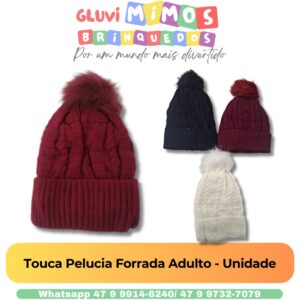 Touca Pelucia Forrada Adulto - Unidade