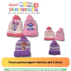 Touca personagem Menina até 3 Anos