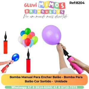 Bomba Manual Para Encher Balão - Bomba Para Balão Cor Sortido -  Unidade