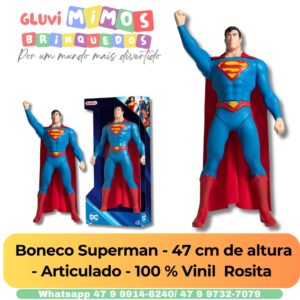 Boneco Superman - 47 cm de altura - Articulado - 100 % Vinil  Rosita