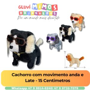 Cachorro com movimento anda e Late - 15 Centimetros