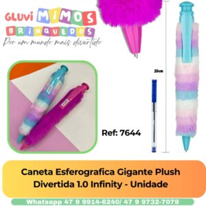 Caneta Esferografica Gigante Plush Divertida 1.0 Infinity - Unidade